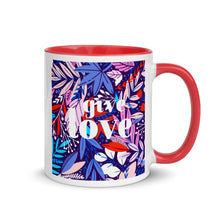 Load image into Gallery viewer, GIVE LOVE Mug with Color Inside - 3 colors!
