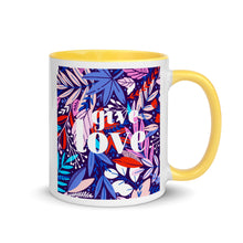 Load image into Gallery viewer, GIVE LOVE Mug with Color Inside - 3 colors!
